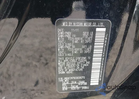 2012 Nissan Quest Sv from USA, damaged, VIN JN8AE2KP9C9036270